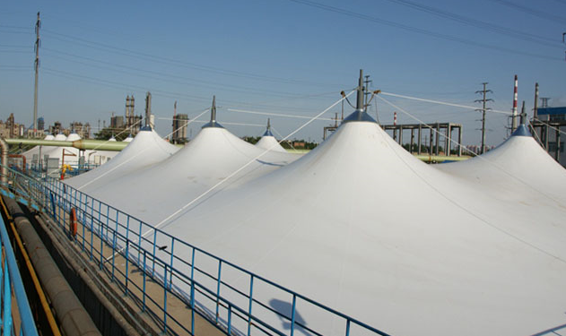 Reverse Hanging Tensile Fabric Structure
